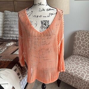 - Oversized made in Italy swim cover up tie dye orange